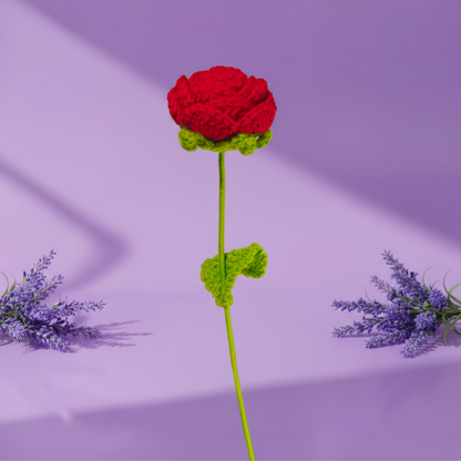 Rose tricotée au crochet