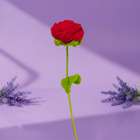 Rose tricotée au crochet